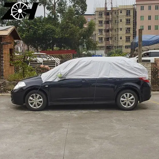 Universal Car Half Body Cover Sunscreen UV Snow Resistant Sun shade Waterproof Cover