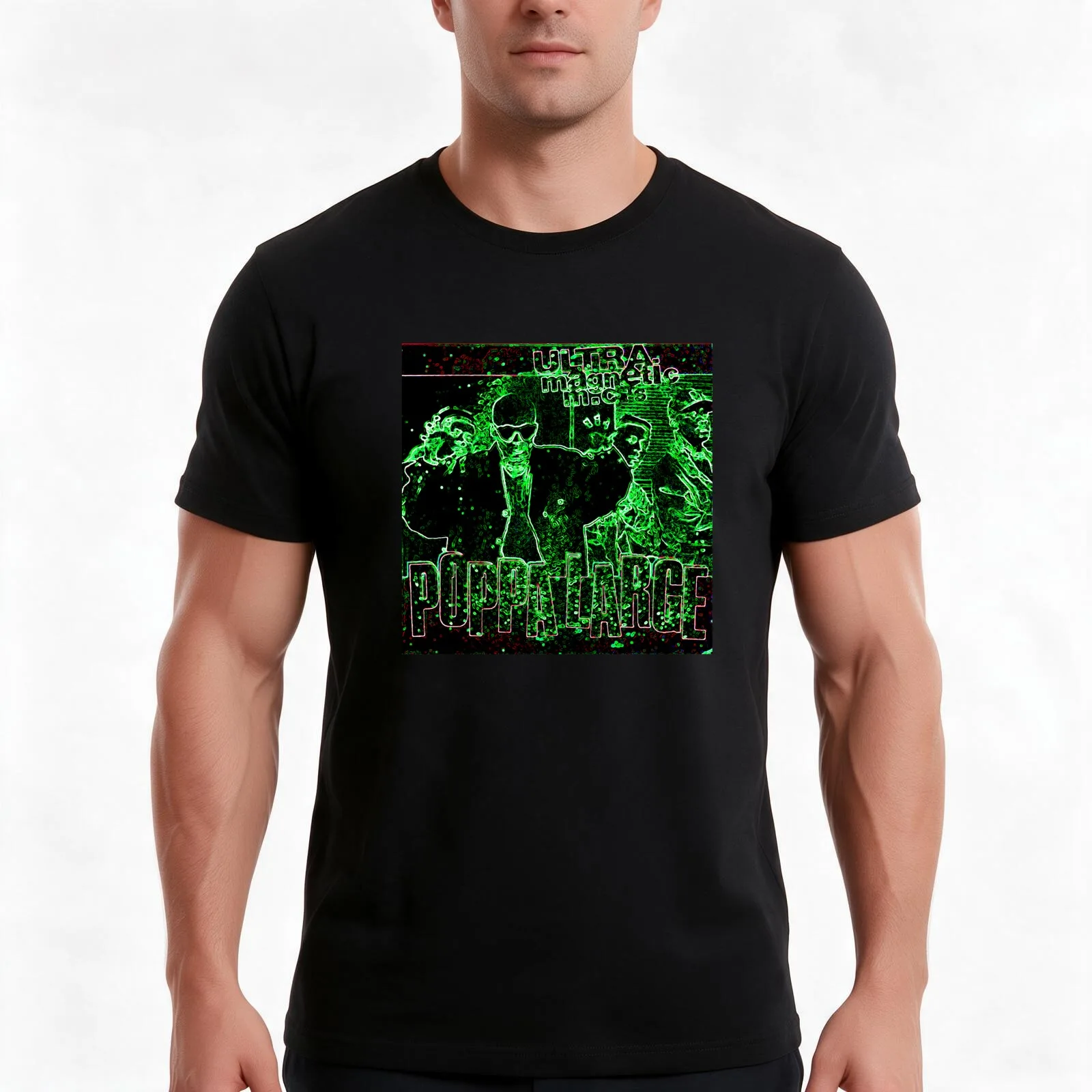 Poppa Large Ultramagnetic MCs T-Shirt, Summer Casual Cotton Tee, Oversized Streetwear Tops, Vintage Graphic Print, 100% Cotton