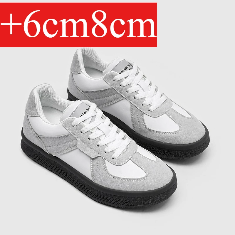 

Men's Height-increasing Shoes, 8cm Beige and Black Height-increasing Shoes, Men's Casual, Fashionable and Sporty, Size 37-44