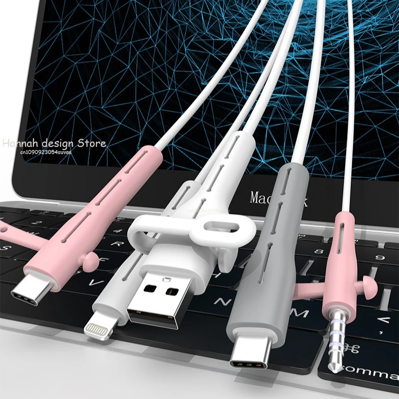 

Charger Cable Protector Silicone Non-Slip Cord Savers Compatible with iPhone/Android/Type-C, Dustproof Organizer Protection