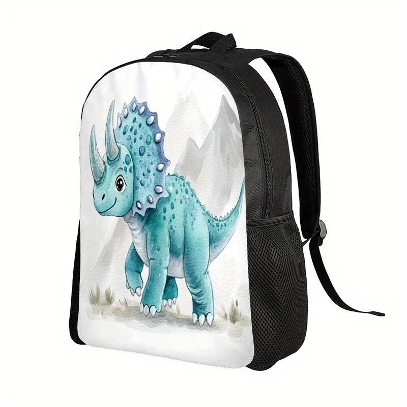 

1 - Style Dinosaur Backpack - Cute Triceratops/Triceratops style printed bag with adjustable shoulder straps, lightweight