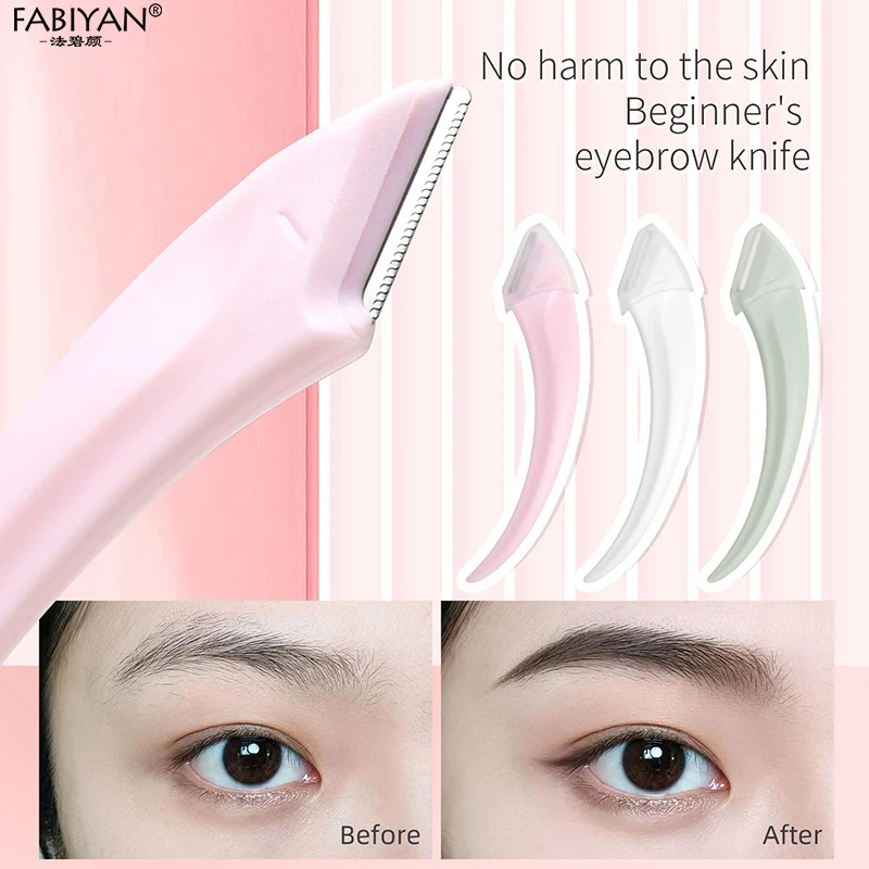 1Pcs Curved Eyebrow Trimmer Knife Eyebrows Razor Women Cosmetics Portable Eyebrow Scissors With Protective Cover Makeup Tools