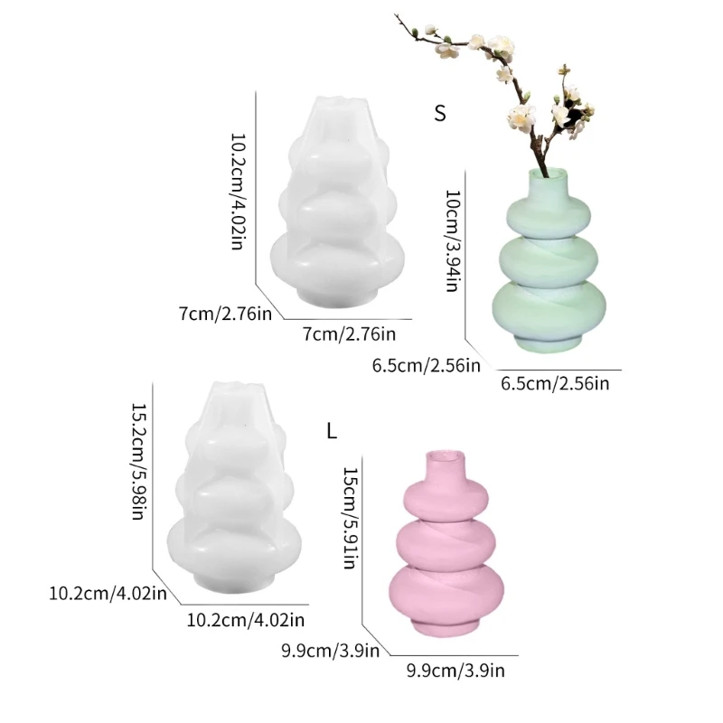 Molde jarrón silicona, moldes para manualidades silicona, elegantes moldes para soporte flores