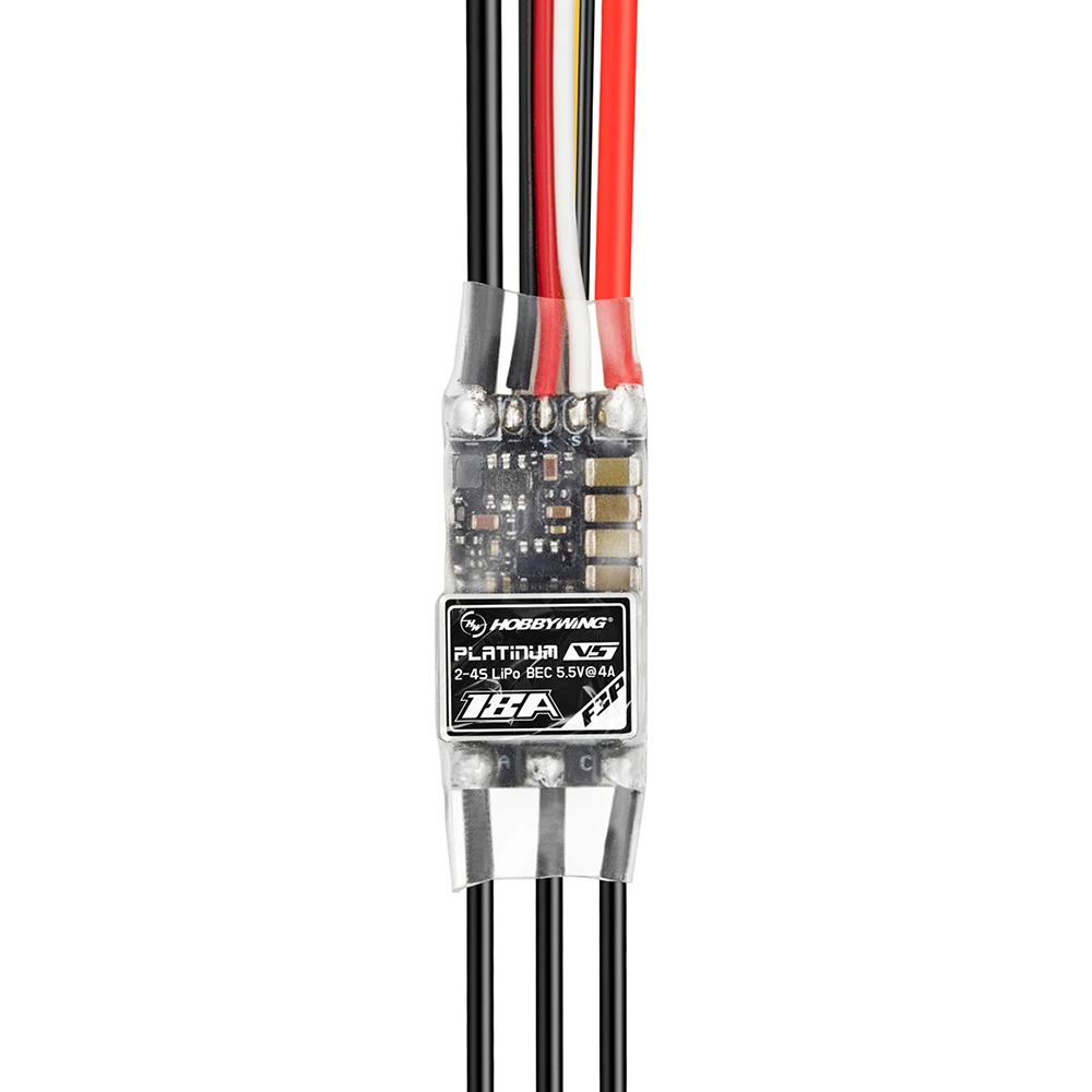 SkyCityFPV HOBBYWING Platinum 18A Brushless ESC 18A V5 F3P ESC 5.5V/4A BEC 2-4S LiPo 32-bit MCU For 120g-320g F3P Electric RC