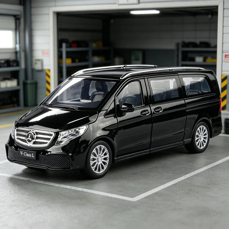 

1:24 simulation MercedesBenz V260L alloy car model, doors and engine hood, trunk can be opened rich in details, finely crafted