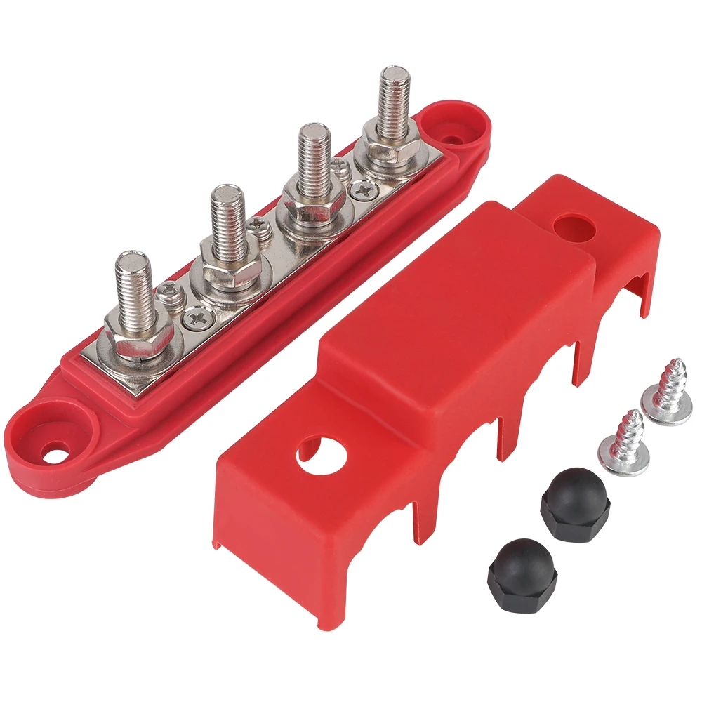 48v 250a dc 4 Wege 5/16 "3/8" Bolzen für Boot LKW RV Caravan Auto Strom verteilungs block m8 m10 Bolzen Elektro anschluss Sammel schiene