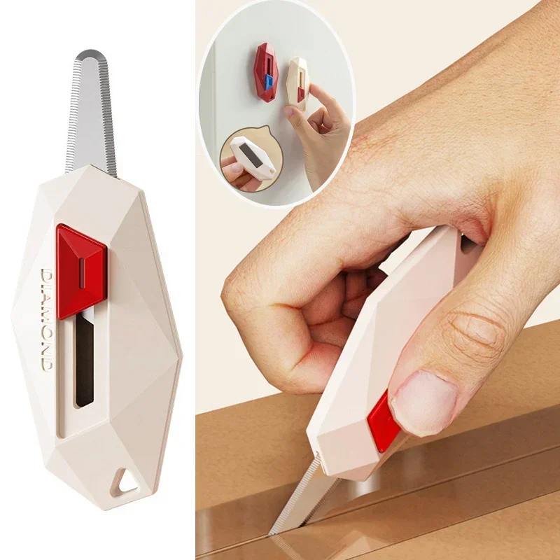 Diamond Design Unbox Knife Safety round Head Magnetic Box Cutter for Opening Packages And Letters Utility Knife