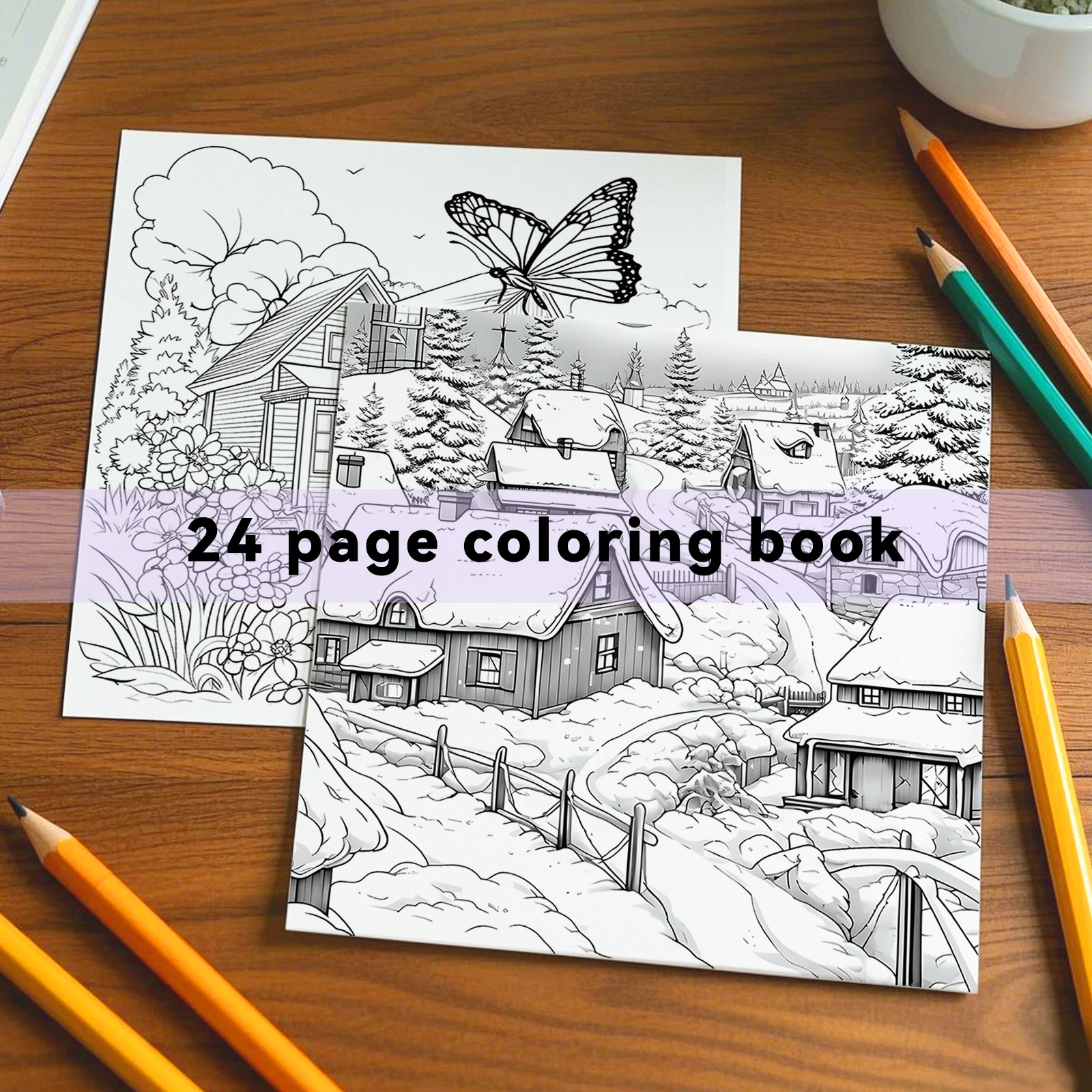 1pc Adult Picture Book 24Page Coloring Books Gift For Birthday Party Relieve Stress Kill Time Graffiti Painting Drawing Art Book