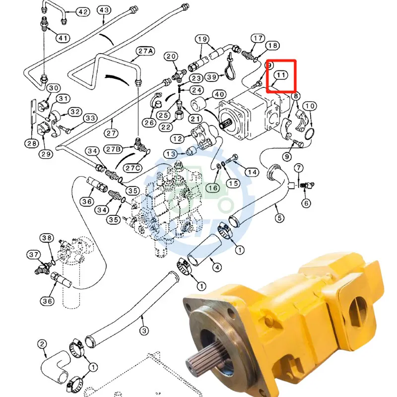 257954A1 87433897 Hydraulic Pump Fit For CASE Backhoe Loader 580SL 580SM  580SL Series II