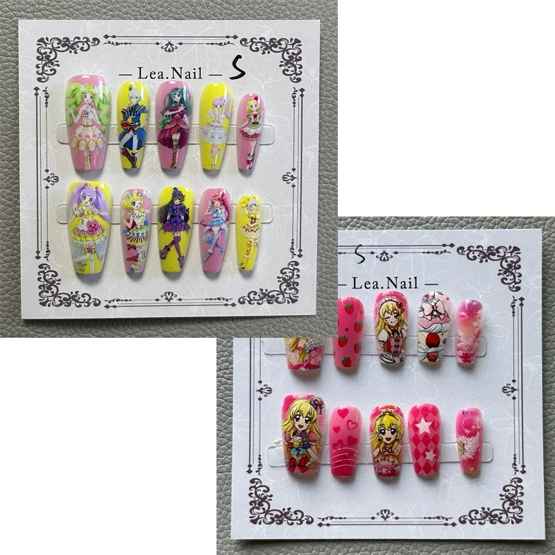 

Pripara Aikatsu маникюр накладные ногти Kawaii изысканный студенческий декор с героями мультфильмов аксессуары ювелирные изделия Hoshimiya Ichigo косплей