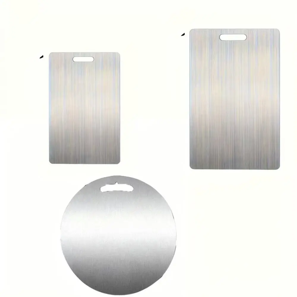 Durable Stainless Steel Cutting Board Anti Slip Kitchen Chopping Block Odorless Large Metal Food Prep Tray