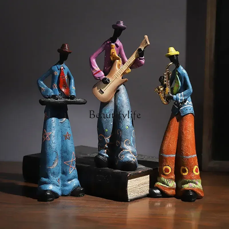 

Living Room TV Cabinet Decoration Resin Material Creative Band Character Crafts Study Desk Ornaments Sculpture