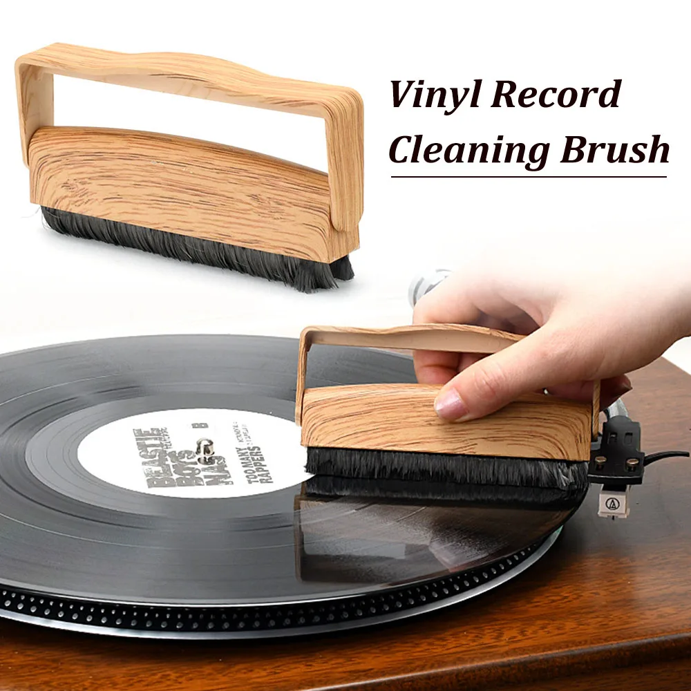 Wood-Tone Record Cleaner Brush - Vinyl Cleaner Record Brush - Carbon Fiber Anti-Static Vinyl Brush - Record Player Accessories #1