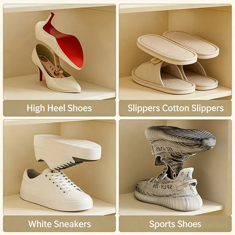 1pcs，Shoe rack, height adjustable shoe storage rack that saves space in the shoe cabinet, shoe placement rack with aromatherapy