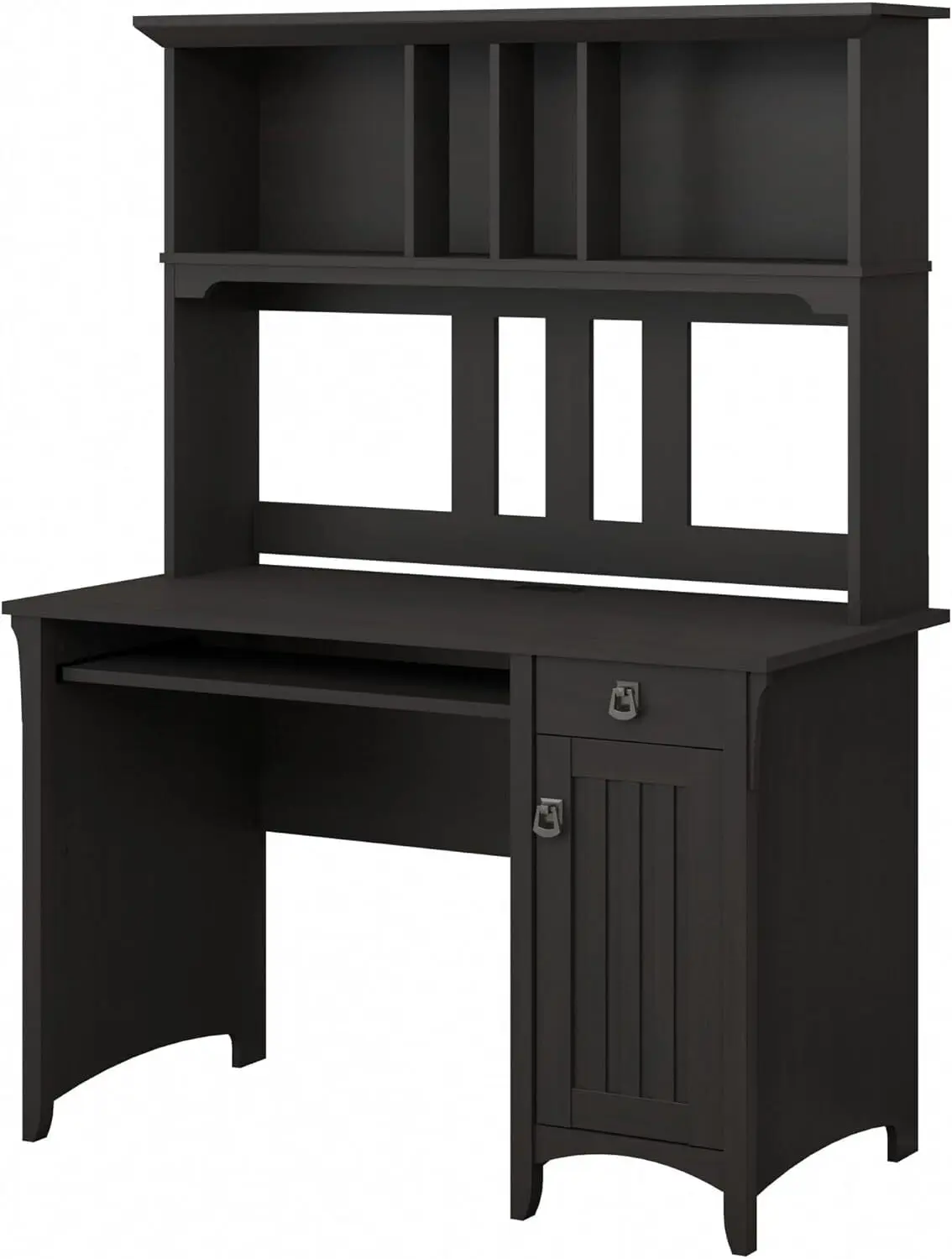 

Computer Hutch | Study Table with Drawers, Cabinets & Pullout Keyboard/Laptop Tray | Modern Home Office