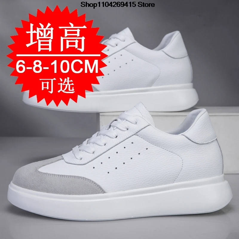 Men Invisible Height-increasing Shoes 8Cm Elevator Shoes Thick Sole Casual Lightweight Breathable Fashionable Sports Board Shoes
