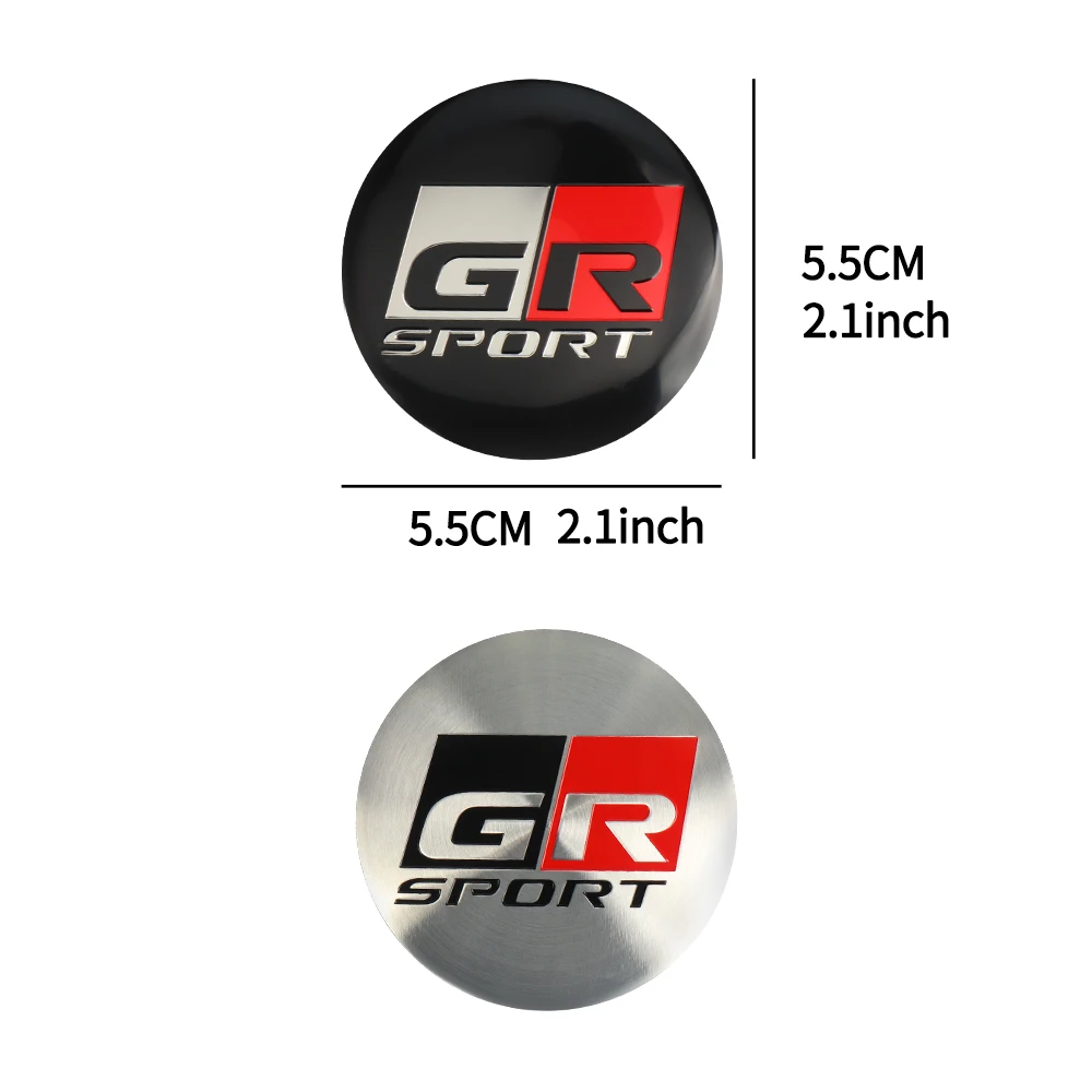 4PCS Car Styling GR SPORT Wheel Hub Center Caps Rim Cover Badge Stickers For Toyota Prius Avensis Rav4 Land Cruiser Yaris Crown