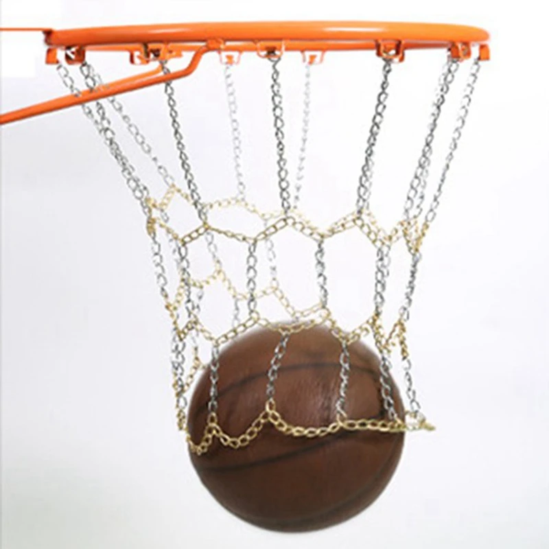 Hot Sport Iron Chain Basketball Net Outdoor 12 Loops Standard Heavy Duty Basketball Goal Replacement Net