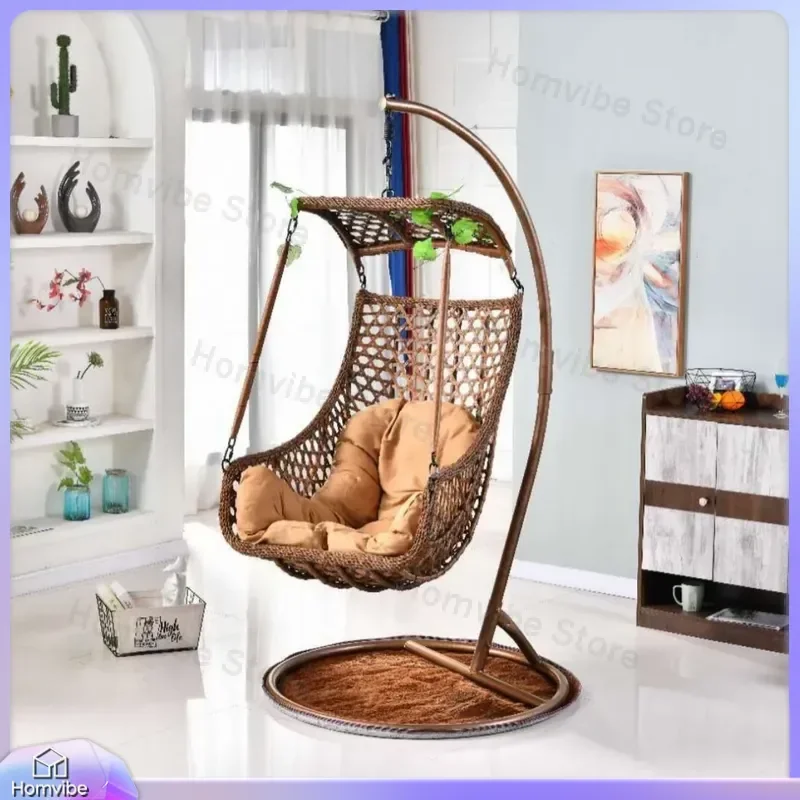 Rattan Hanging Chair Square Wicker Swing Bird Nest Hammock Seat Outdoor Patio Balcony Garden Furniture Lazy Rocking Lounger