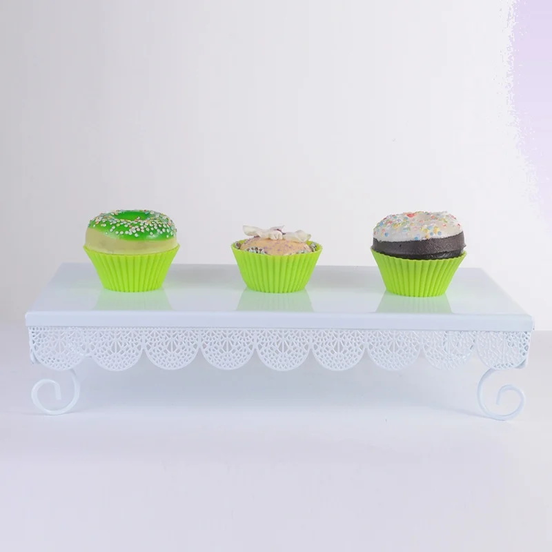 White Wrought Iron Dessert Table Cake Stand Display Tray Wedding Afternoon Tea Snack Rack Cold Meal