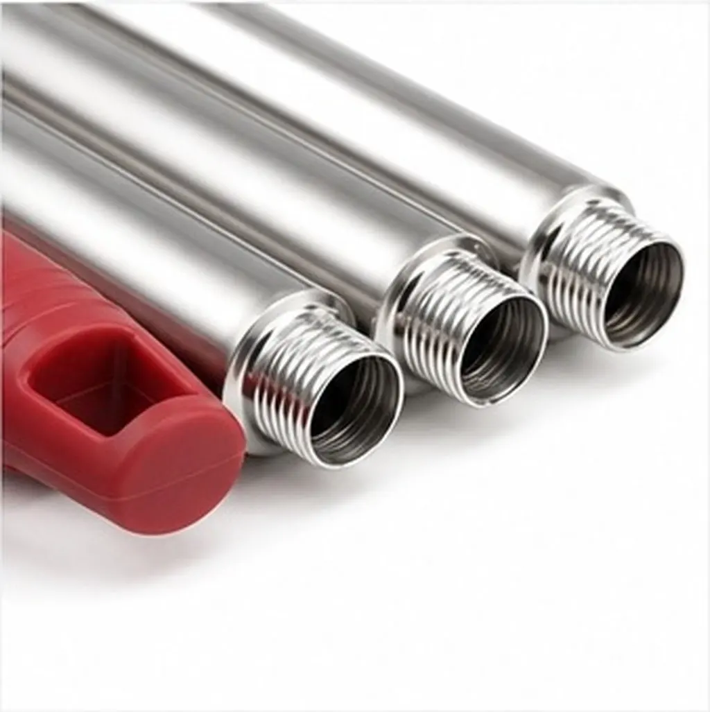 Stainless Steel Adjustable Mop Handle, 4-Section Detachable Floor Mop Rod for Household Cleaning