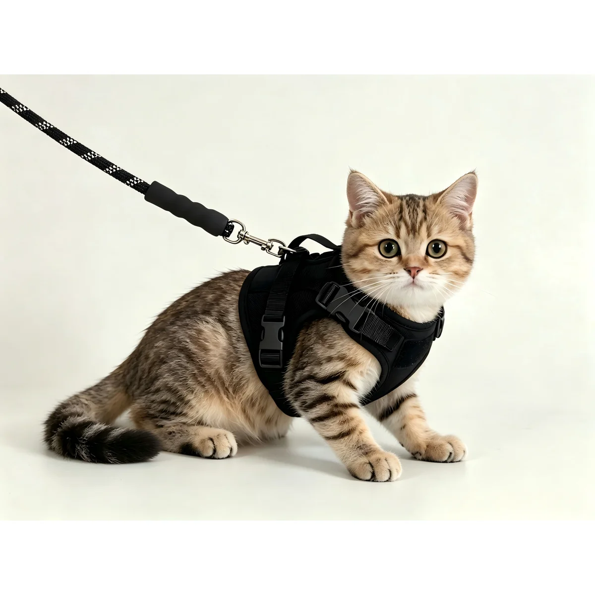 

Outdoor tactical cat chest harness vest type lead rope anti-break adjustable walking cat leash Waterproof Cat Clothes Strap