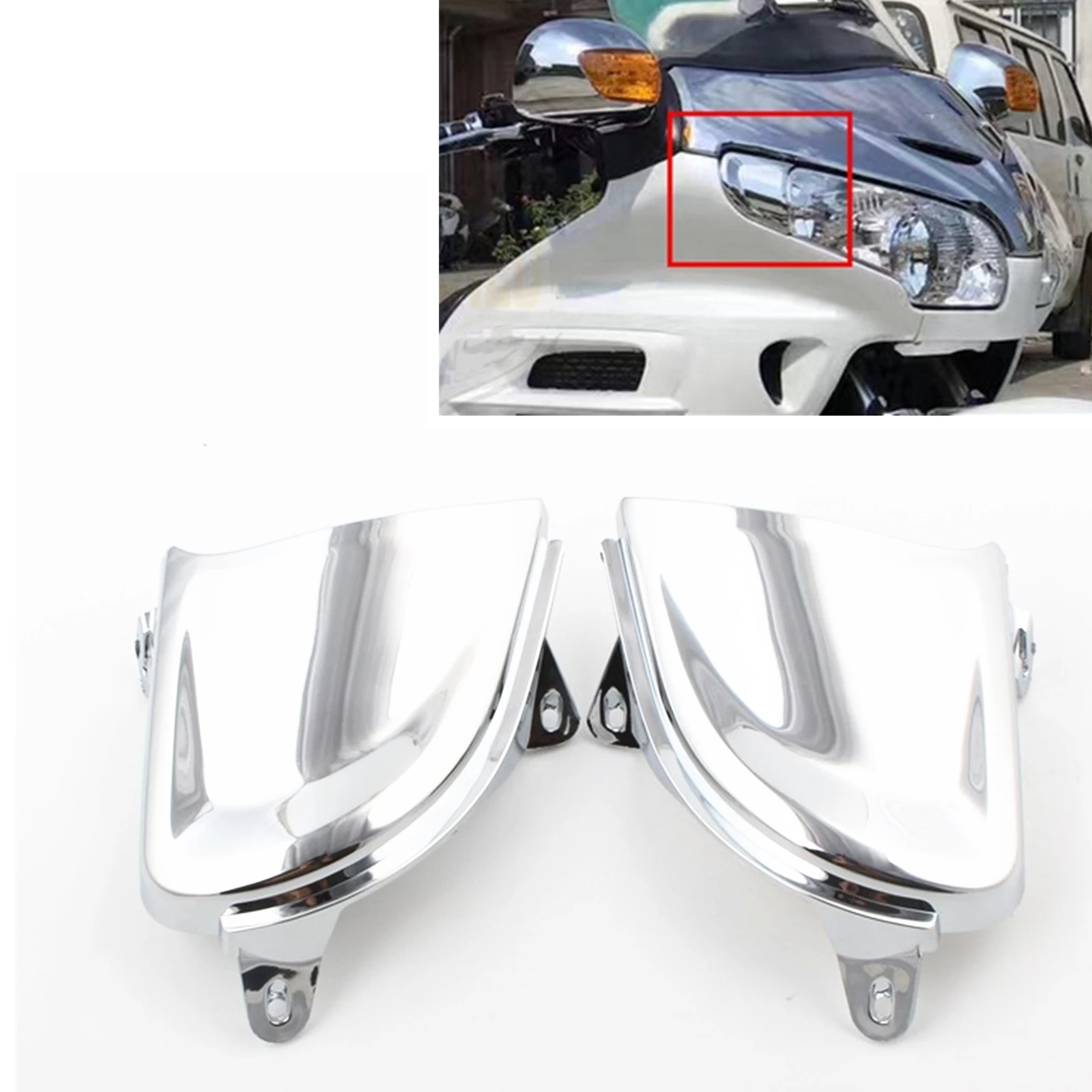 

Headlamp Corner Protector Decoration Fairing Headlight Eyebrow Cover Trim For Honda Goldwing Gold Wing GL1800 GL 1800 2001-2011