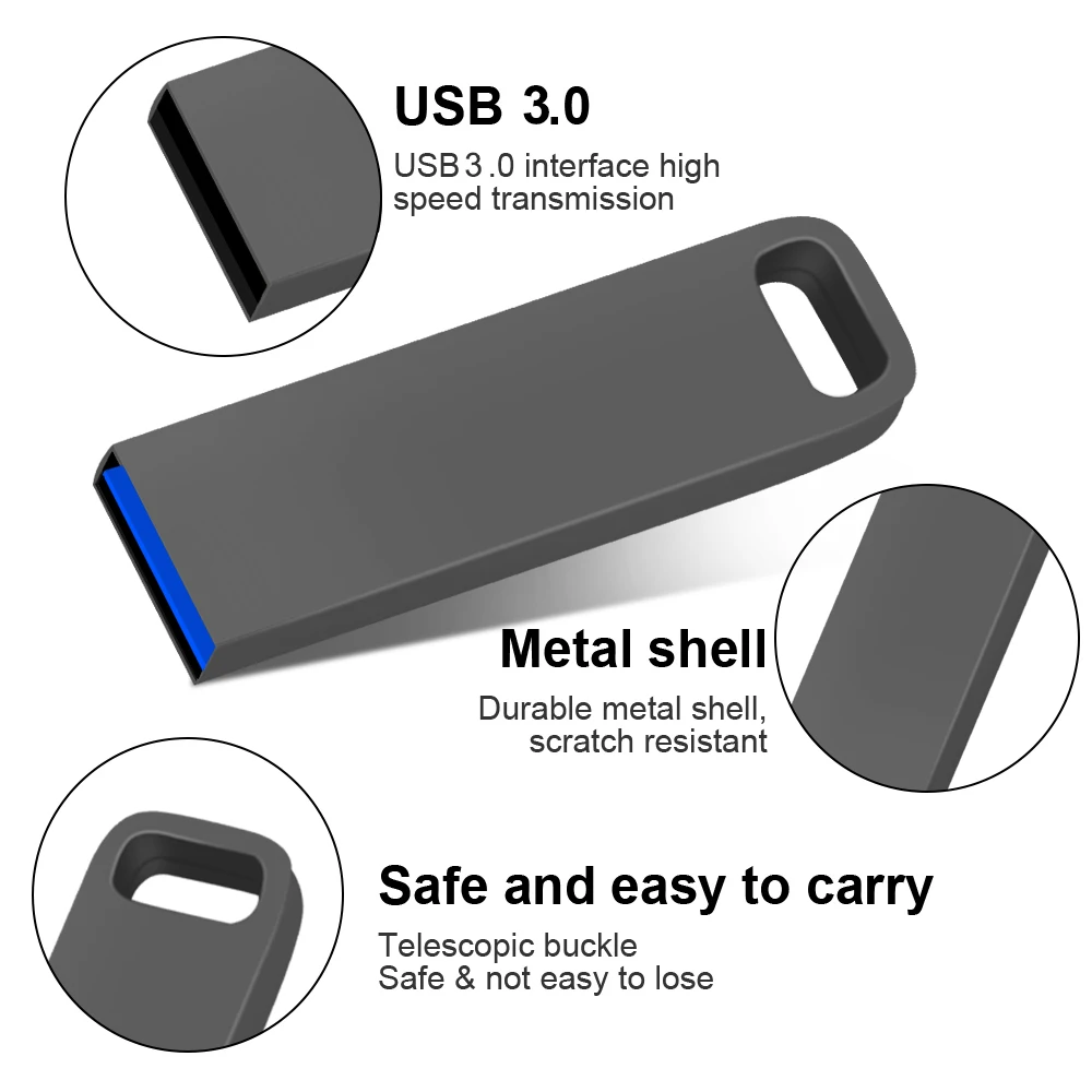 10pcs/lot USB 3.0 Flash Drives Metal 64GB Free logo Black 32GB Pen drive 16GB Memory stick U disk 16GB 64GB 128GB For Laptop