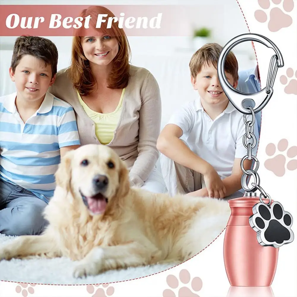 

Pet Urn Keychain Mini Cremation Urn Keychain with Dog Paw Pendant Waterproof Pet Holder Keepsake Urn for Cats Dogs Birds