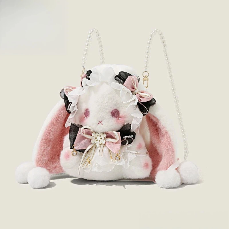 Borsa a tracolla in peluche di coniglio super carino di lusso di nuovo arrivo in stile giapponese Borsa a tracolla regalo di compleanno di alta qualità Cartoon