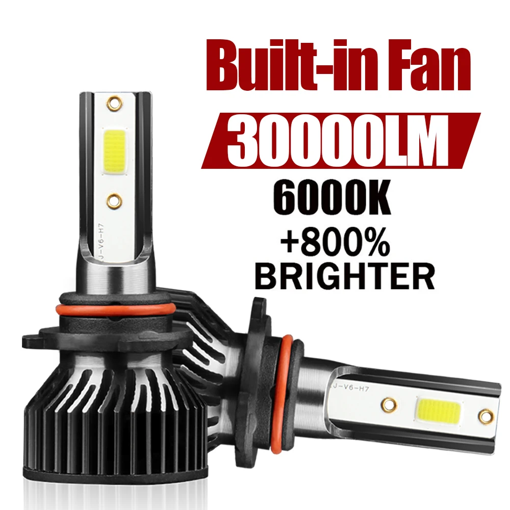 

9005 HB3 9006 HB4 9012 Hir2 LED Headlight Bulb 30000LM Super Bright 6000K H4 H7 H11 H13 9007 9004 H1 Auto Car HeadLamp Fog Light