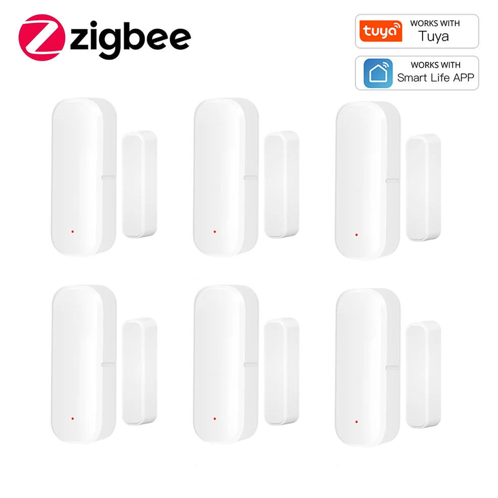 

Датчик открытия/закрытия двери/окна Zigbee, детектор открытия/закрытия, умная сигнализация для дома, защита и безопасность, совместим с Tuya Hub Smart Life