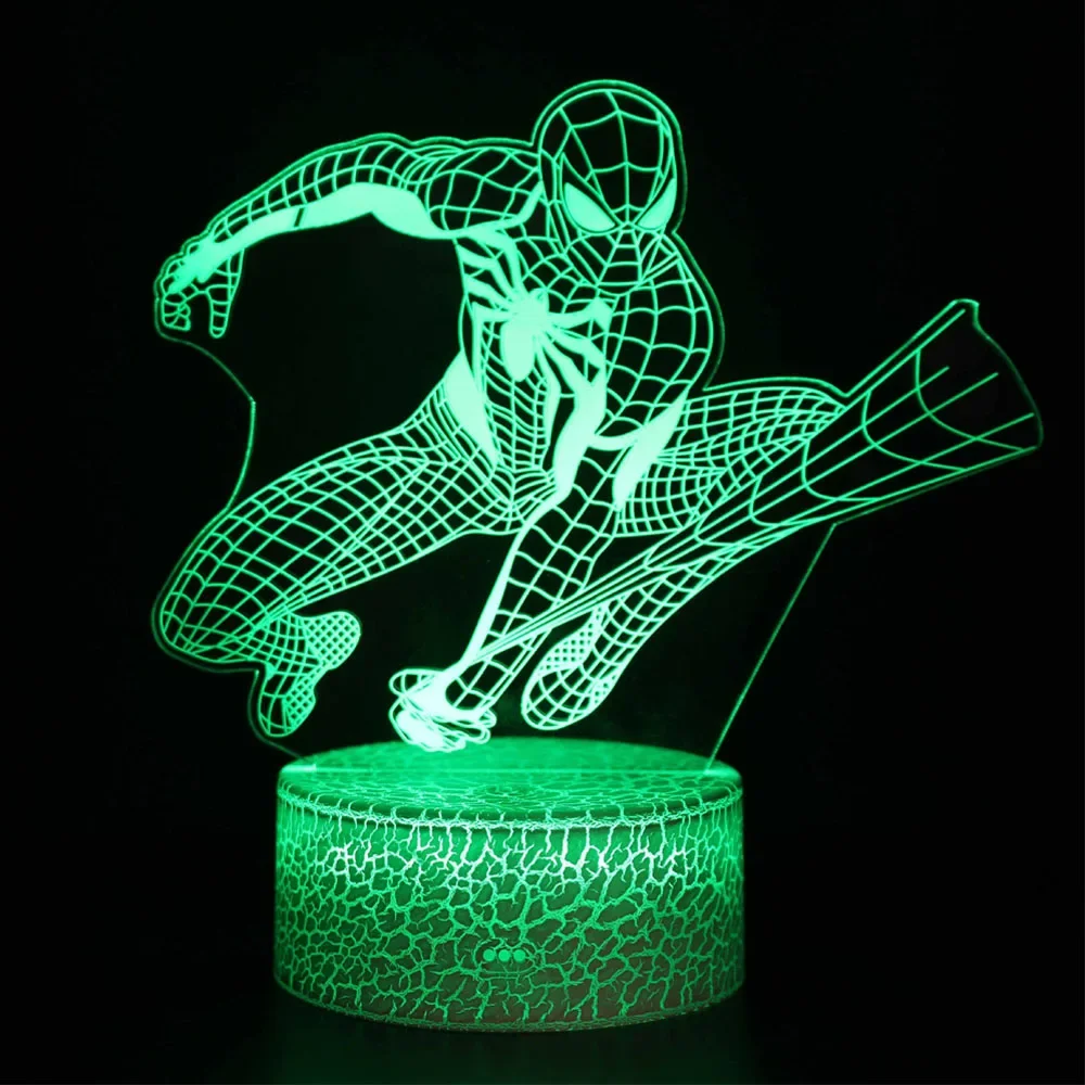 Hot toys Anime Character SpiderMan Lamp 3D LED Lights Kids Bedroom Lamp LED Toy Model Decoration Kids Gift