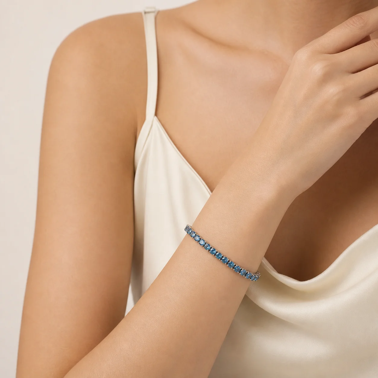 Sapphire Blue Moissanite Tennis Bracelet 925 Sterling Silver Women Luxury Fine Jewelry GRA Cert