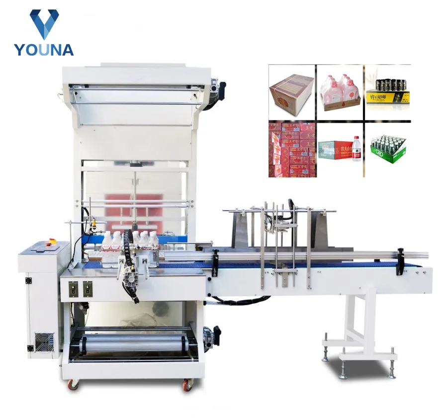 Full Automatic PE Film Sleeve Shrink Wrapping Packaging  Machine For Bottles Cartons Box