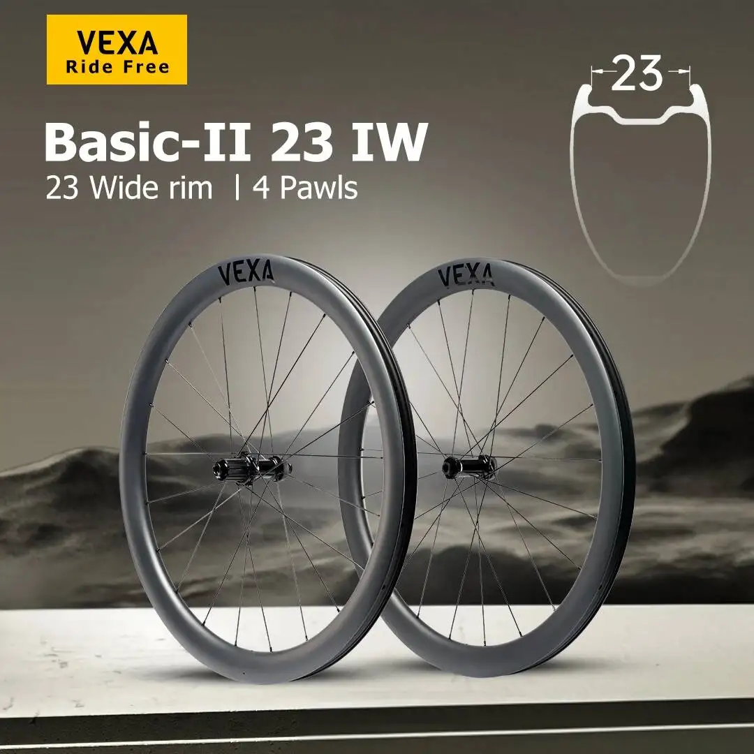 

VEXA Basic II 700C Carbon Disc Road Wheelset 1250g Ultralight Tubeless 37/47mm Depth 23IW Bicycle Wheels