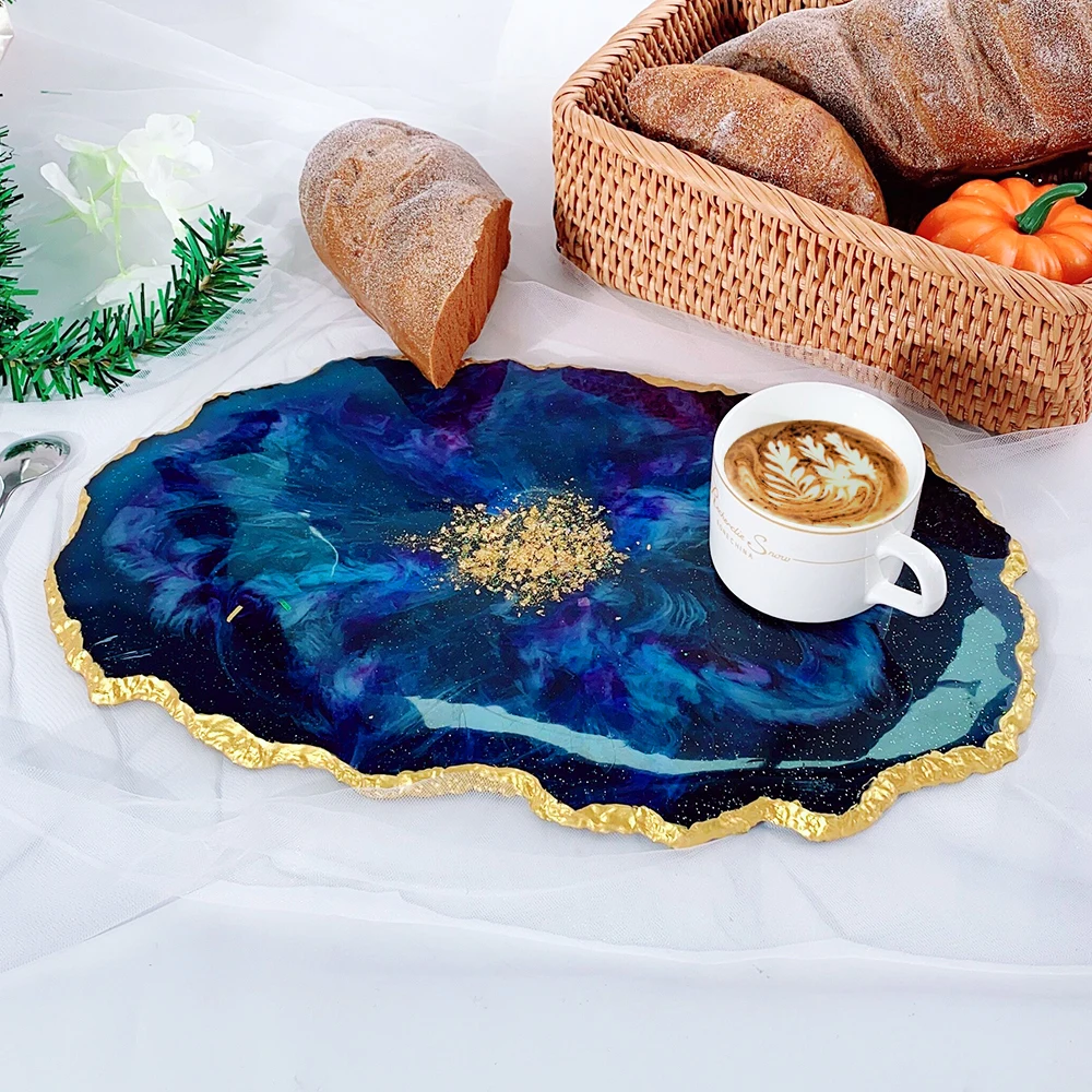 DM289 Irregular Shaped Resina Epoxy Transparente Coaster and Tray Molds Fruit Plate Cup Mat Moldes Silicona Resina Epoxi