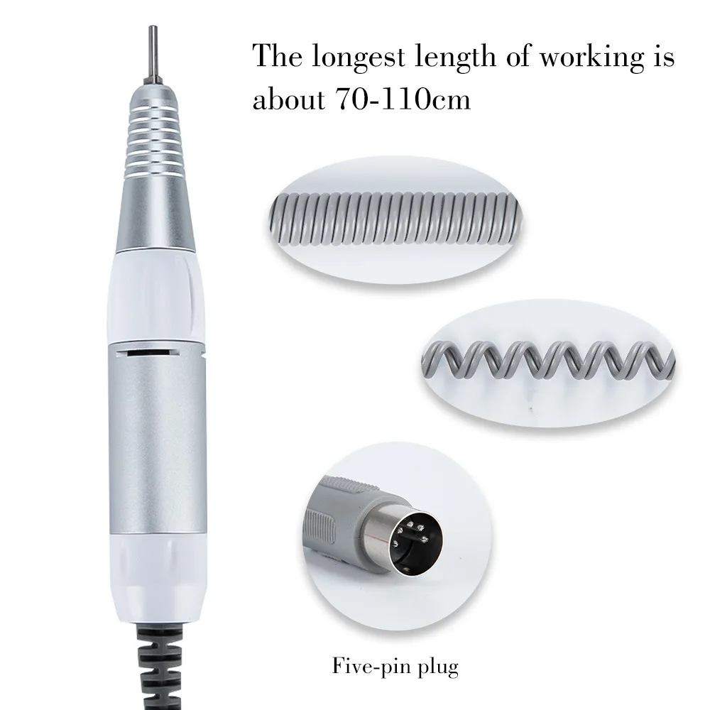 35000rpm 5Pins Electric Nail Drill Machine Handle Handpiece Pedicure Replacement Pen Manicure Beauty Tool ABE Accessory image 4