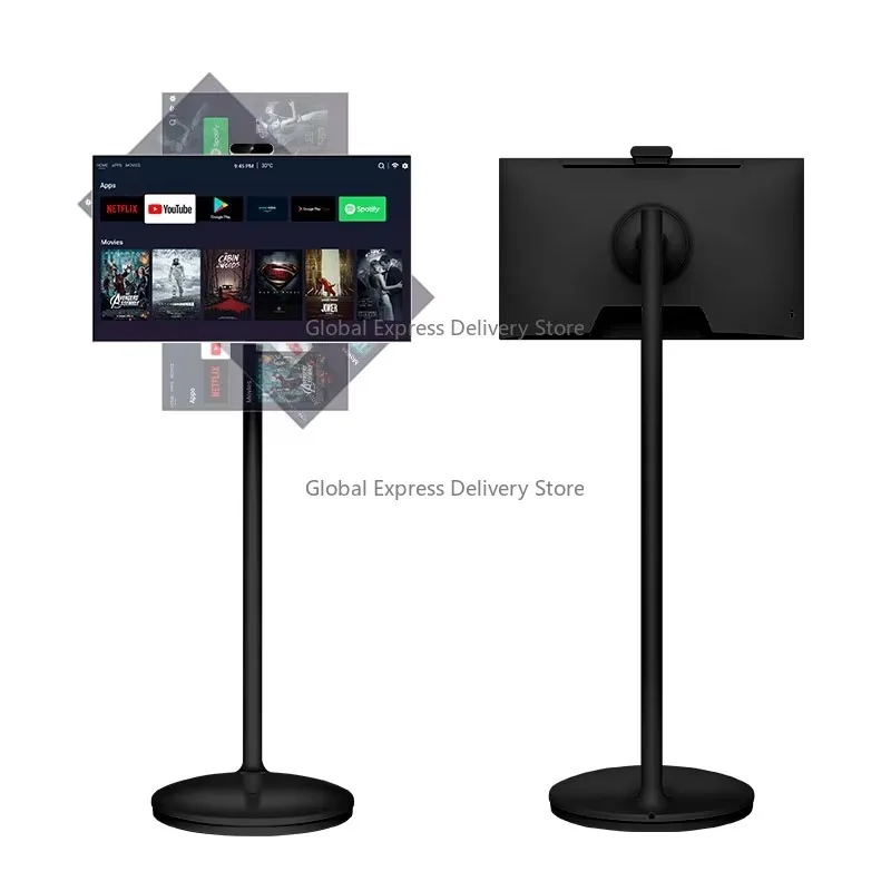 

23.8 Inch Portable Smart LCD TV with LED Backlight Android Digital Rechargeable Rotatable Smart TV with Camera