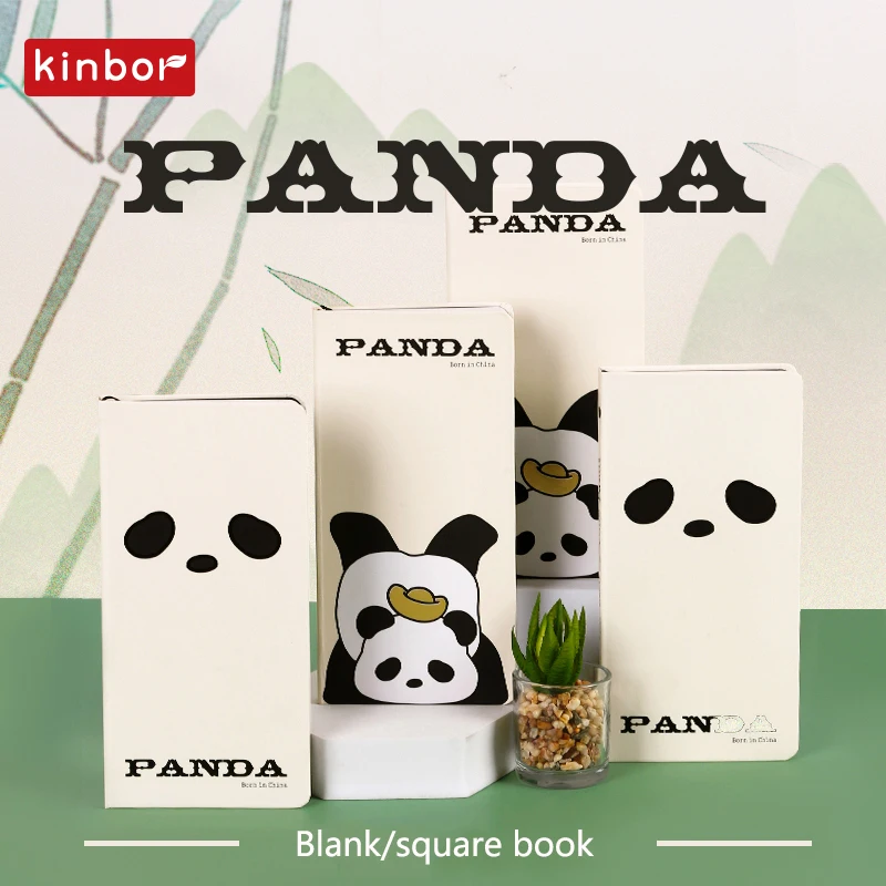 Imagem -02 - Kinbor Planejamento Semanal Notebook Agenda Planner Grade em Branco Opcional Panda Preto e Branco Cura Soft Cute Series