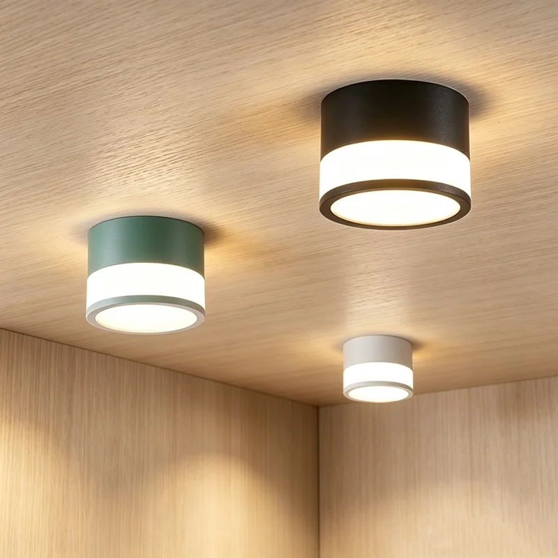 

Surface-mounted LED side-emitting ceiling lights, 5W, 7W, 9W, 12W, 15W, adjustable light output, Nordic style downlights.