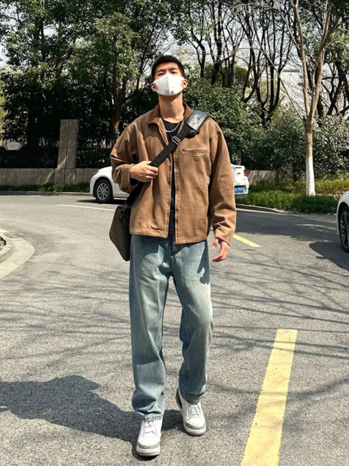 

Мужские джинсы Cleanfit светло-голубого цвета, прямые, с высокой талией, из денима, модные, для подростков, весна-осень, в американском уличном стиле