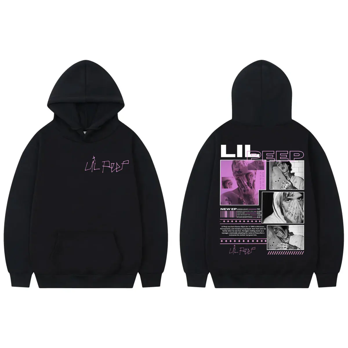 

Rapper Lil Peep Merch Hoodies Harajuku Hip Hop Hooded Sweatshirts Men's Women's Fashion Casual Oversized Pullovers Streetwear