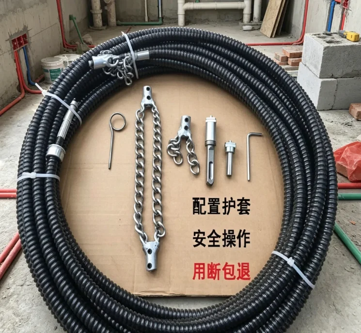

Hard Cement Concrete Drain Unclogger Rotary Spring