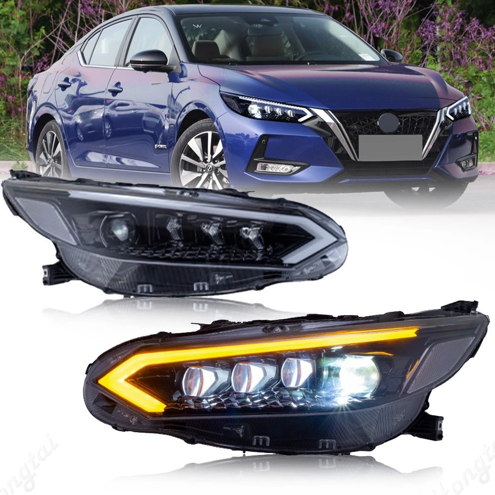 Headlight assembly For 2020 2021-2022 Nissan Sylphy G11 Lenses Headlights Foco LED DRL Turn Signal Angel Eyes Led Projector Lens