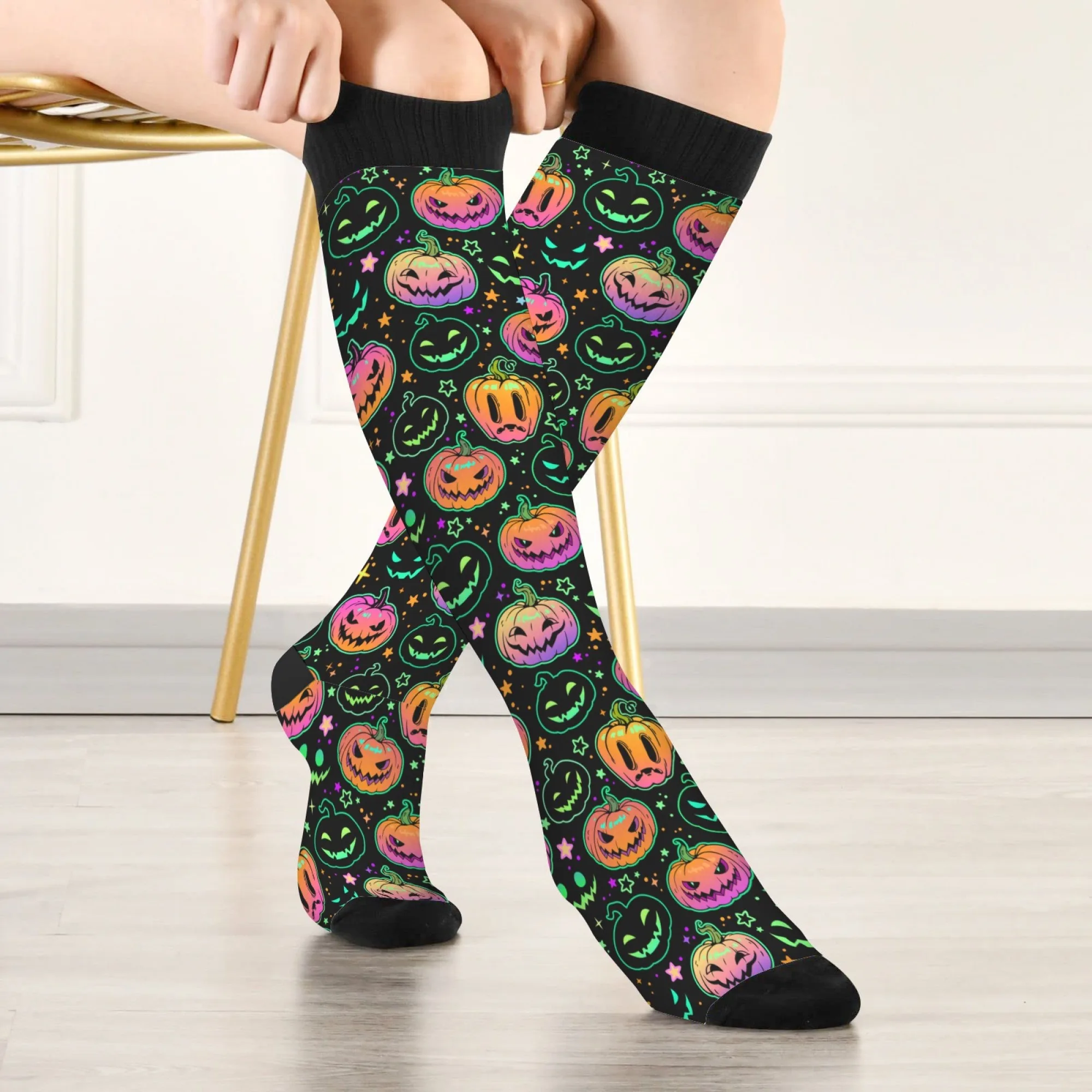 

Novel pumpkin lantern cartoon stockings Halloween fun happy socks comfortable warm non-slip unisex leisure sports cycling socks