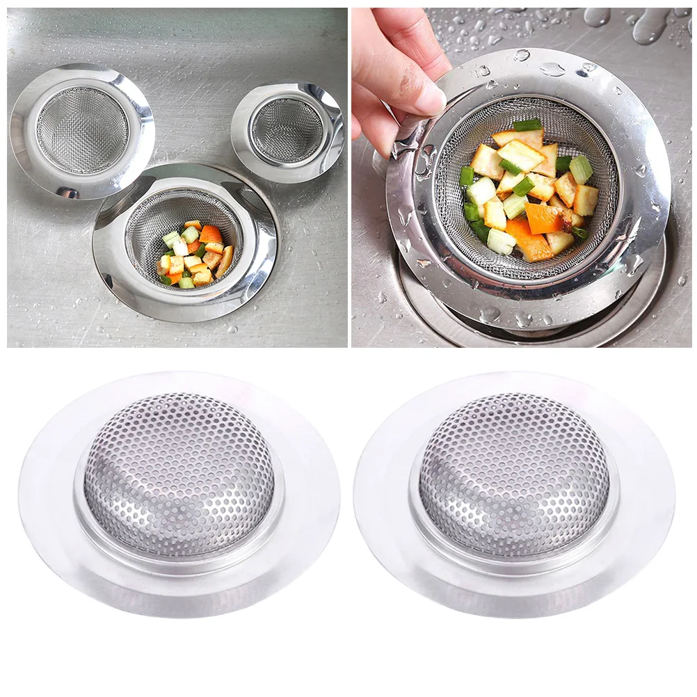 

2pcs 11Cm Stainless Steel Water Sink Filter Mesh Heavy Duty Anti-Clogging Drain Strainer For Kitchen Bathroom Laundry Sinks