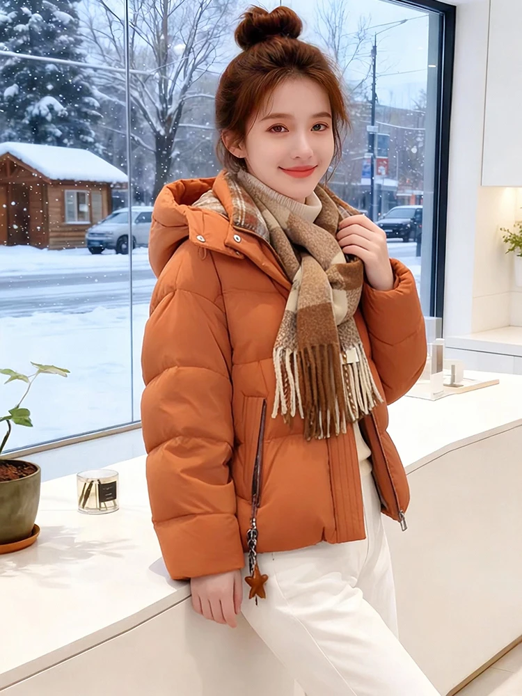 เสื้อโค้ทกันหนาวสำหรับผู้หญิง สไตล์เกาหลี ผ้าฝ้าย ทนทาน ซิปปิด ดีไซน์ทันสมัย