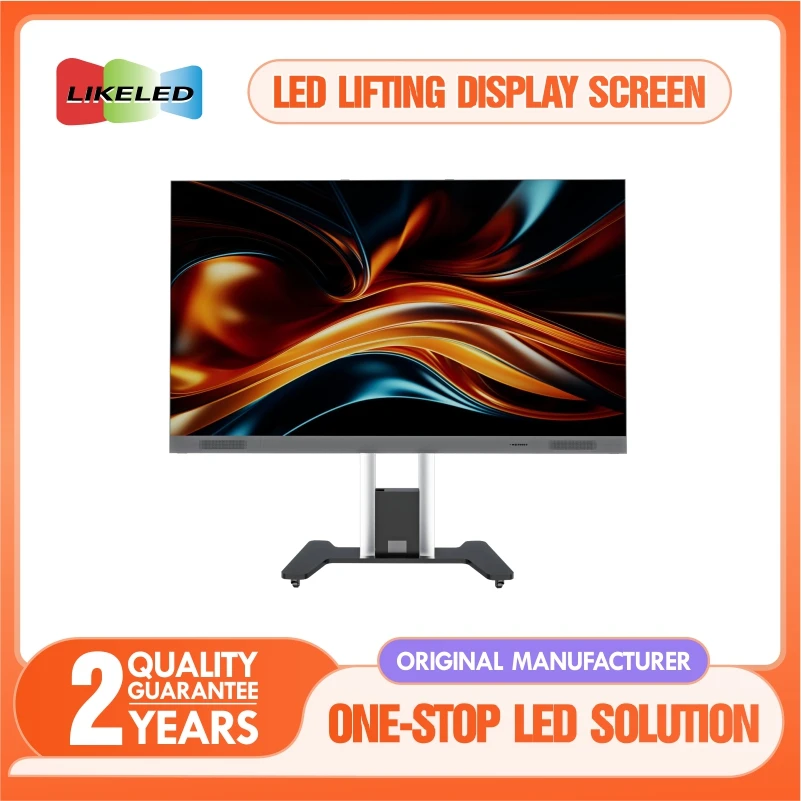 Cob Touch Mobile Led Tv Stand P1.5 Screen with Motorized Lift Video Wall Mount LED Screen Display Panels for Conference