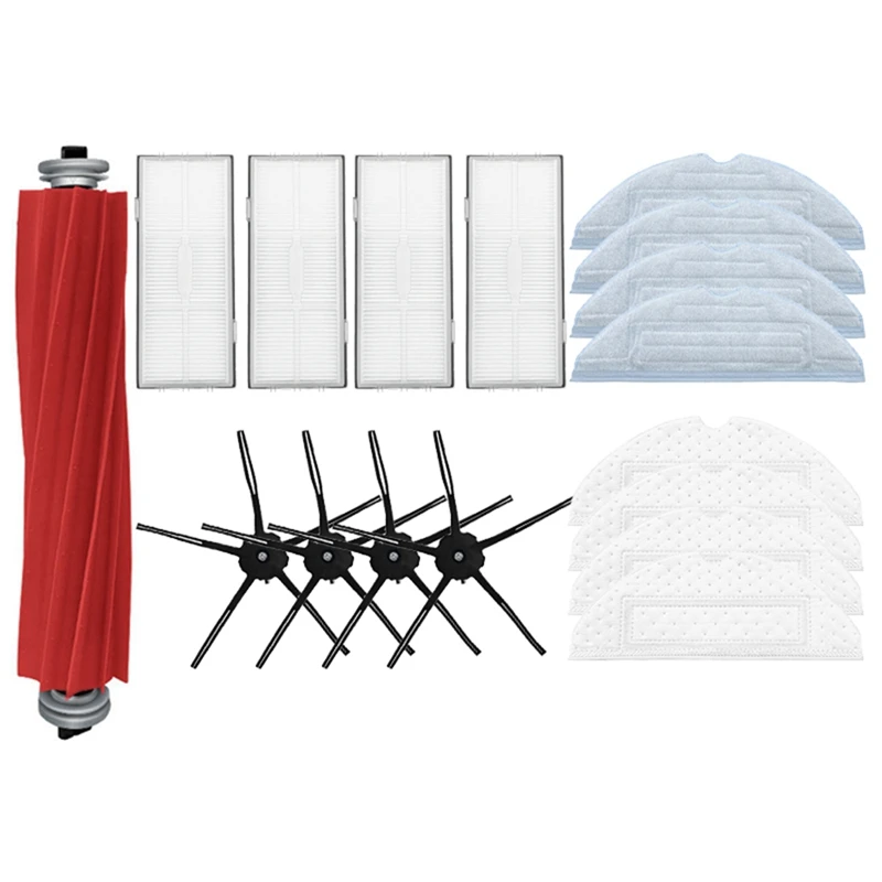 ملحقات بديلة للمكنسة الكهربائية ، قماش ممسحة ، فلتر هيبا ، فرشاة جانبية رئيسية ، خرقة يمكن التخلص منها ، Roborock S7 ، T7 Plus